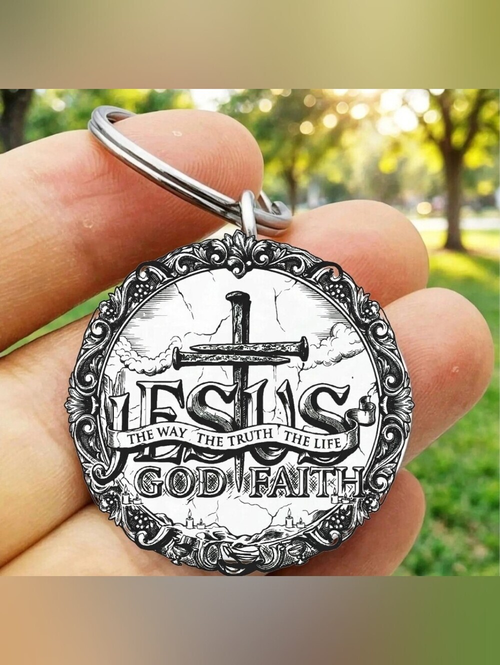 God Jesus Lord Sword Truth Fiath Hot Stainless Keychain Art Hot Amazing